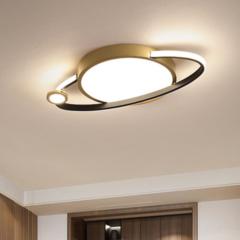 12"/16" Wide Circular Flush Mount Light Nordic Style Led Gold Ceiling Flush Light with Acrylic Diffuser, Warm/White Light Clearhalo 'Ceiling Lights' 'Close To Ceiling Lights' 'Close to ceiling' 'Flush mount' Lighting' 467495