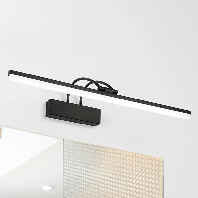Modernist Slim Acrylic Vanity Lighting Fixture 16"/20" W LED Wall Mount Light in Black for Bathroom, Warm/White Light Clearhalo 'Cast Iron' 'Glass' 'Industrial' 'Modern wall lights' 'Modern' 'Tiffany' 'Traditional wall lights' 'Vanity Lights' 'Wall Lights' Lighting' 467514