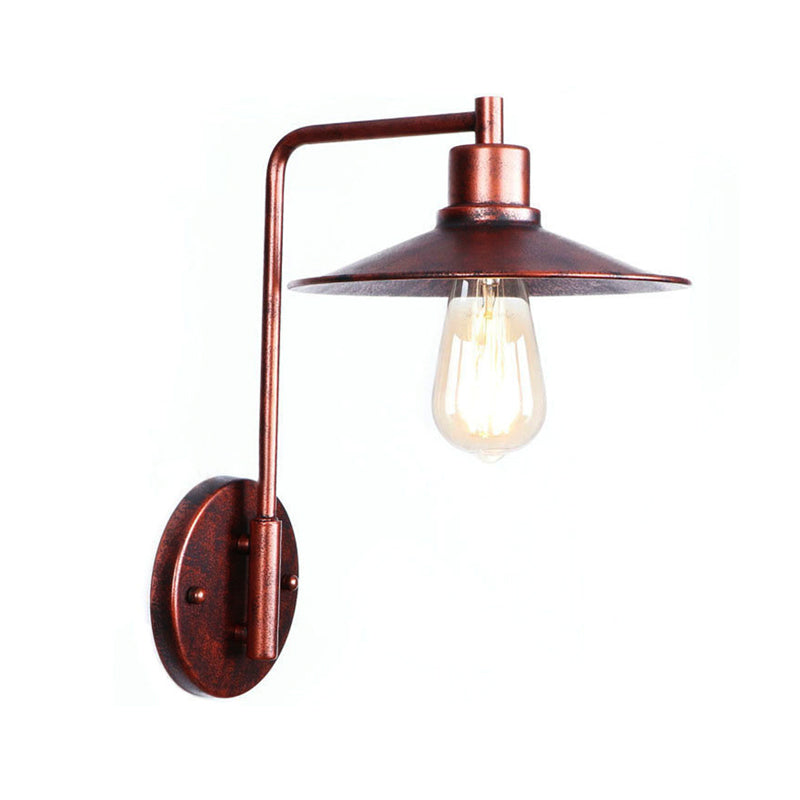 One Bulb Wall Sconce with Cone/Dome/Wide Flare Shade Metal Industrial Dining Room Light Fixture in Copper Clearhalo 'Art deco wall lights' 'Cast Iron' 'Glass' 'Industrial wall lights' 'Industrial' 'Middle century wall lights' 'Modern' 'Rustic wall lights' 'Tiffany' 'Traditional wall lights' 'Wall Lamps & Sconces' 'Wall Lights' Lighting' 468091