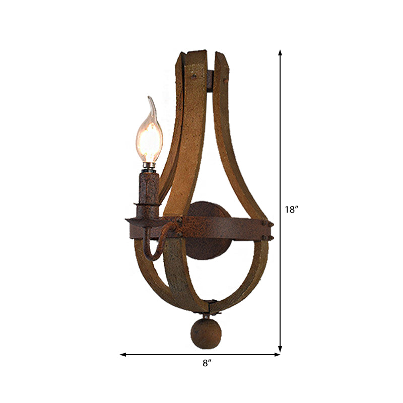 Rust Candle Wall Lighting Rustic Style Metal 1/2/3-Light Dining Room Sconce Lamp Clearhalo 'Art deco wall lights' 'Cast Iron' 'Glass' 'Industrial wall lights' 'Industrial' 'Middle century wall lights' 'Modern' 'Rustic wall lights' 'Tiffany' 'Traditional wall lights' 'Wall Lamps & Sconces' 'Wall Lights' Lighting' 468138