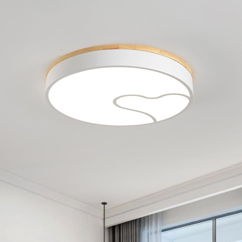 Led Nordic Flush Light with Metal Round Shade Green/Grey/White Ceiling Flush Lamp in Warm/White Clearhalo 'Ceiling Lights' 'Close To Ceiling Lights' 'Close to ceiling' 'Flush mount' Lighting' 468569