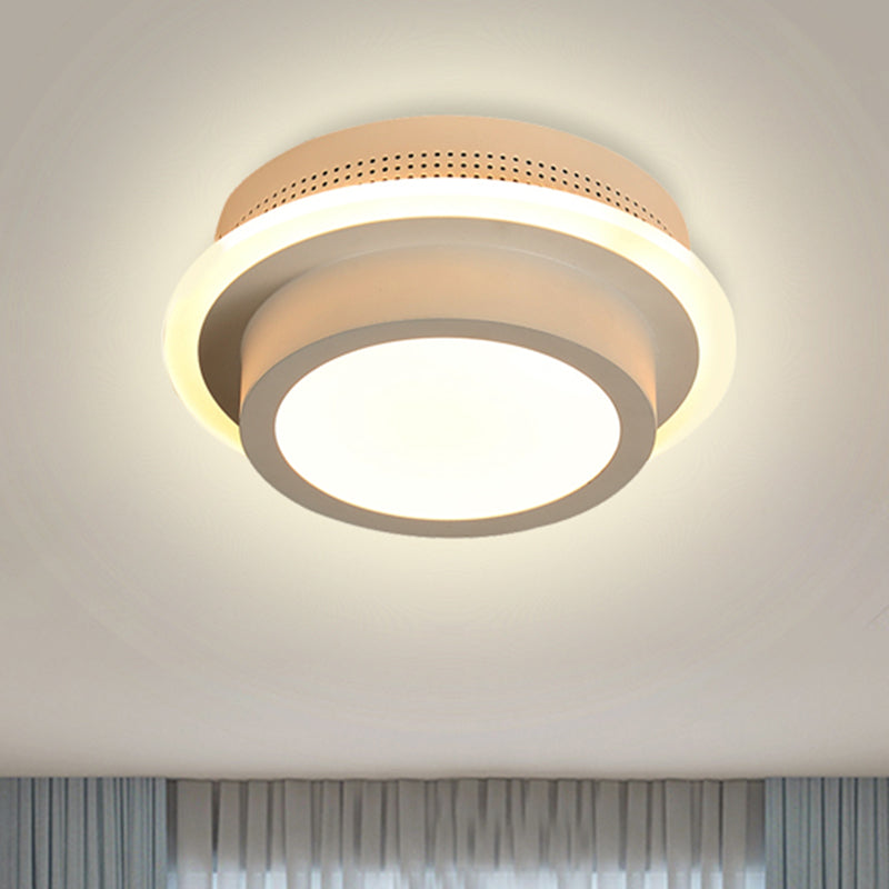 Acrylic Round/Square/Triangle Flush Ceiling Light Corridor Foyer Modern Style LED Ceiling Lamp in Black/White Clearhalo 'Ceiling Lights' 'Close To Ceiling Lights' 'Close to ceiling' 'Flush mount' Lighting' 468664