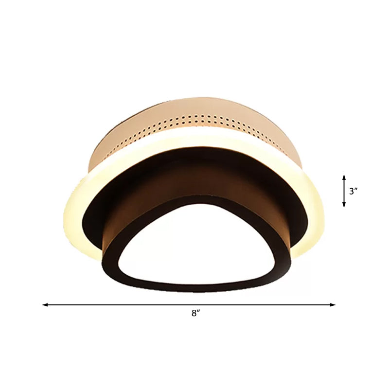 Acrylic Round/Square/Triangle Flush Ceiling Light Corridor Foyer Modern Style LED Ceiling Lamp in Black/White Clearhalo 'Ceiling Lights' 'Close To Ceiling Lights' 'Close to ceiling' 'Flush mount' Lighting' 468668