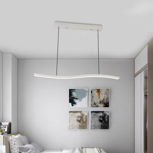 Acrylic Wave Chandelier Lighting Modernist Led White Hanging Pendant Lamp for Bedroom in White/Warm Light Clearhalo 'Ceiling Lights' 'Chandeliers' 'Modern Chandeliers' 'Modern' Lighting' 468696