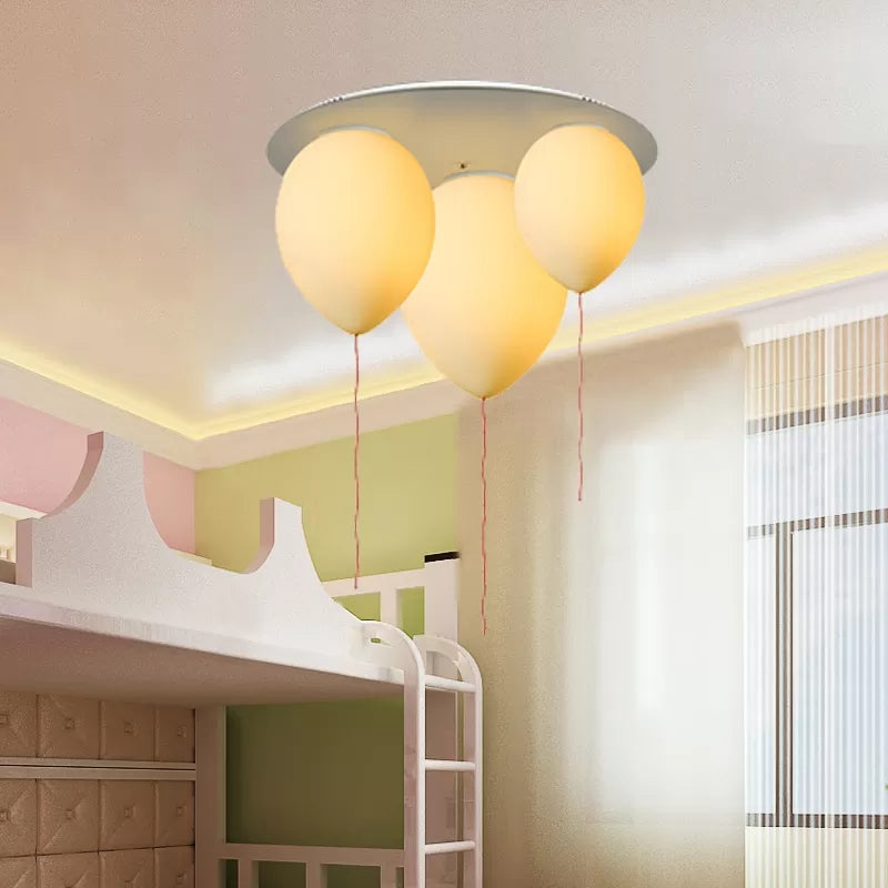 Nursing Room Balloon Ceiling Lamp Frosted Glass White LED Flush Mount Light White D Clearhalo 'Ceiling Lights' 'Close To Ceiling Lights' 'Close to ceiling' 'Flush mount' Lighting' 47059