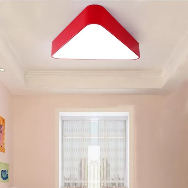 Slim Triangle LED Flush Mount Light Acrylic Metal Modern Style Ceiling Light Red Warm 22" Clearhalo 'Ceiling Lights' 'Close To Ceiling Lights' 'Close to ceiling' 'Flush mount' Lighting' 47725