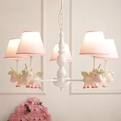Flying Unicorn Suspension Light Nordic Stylish Metal Hanging Light for Nursing Room 5 Pink Clearhalo 'Ceiling Lights' 'Chandeliers' Lighting' options 47934_5076ce90-2387-4dbb-8ba4-f91317fb3456