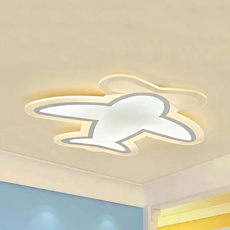 Propeller Plane Ceiling Mount Light Modern Acrylic LED Ceiling Lamp in White for Nursing Room White Clearhalo 'Ceiling Lights' 'Close To Ceiling Lights' 'Close to ceiling' 'Flush mount' Lighting' 48937