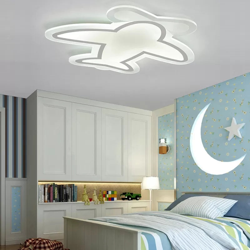 Propeller Plane Ceiling Mount Light Modern Acrylic LED Ceiling Lamp in White for Nursing Room Clearhalo 'Ceiling Lights' 'Close To Ceiling Lights' 'Close to ceiling' 'Flush mount' Lighting' 48938