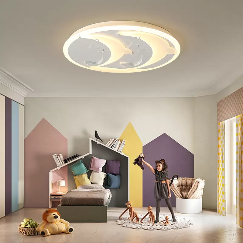 Animal Diving Dolphin Ceiling Fixture Acrylic LED Flush Ceiling Light in White for Kid Bedroom Clearhalo 'Ceiling Lights' 'Close To Ceiling Lights' 'Close to ceiling' 'Flush mount' Lighting' 48970