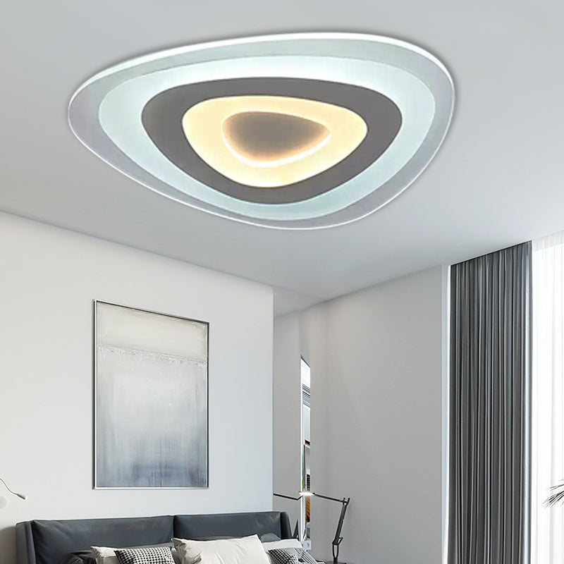 Acrylic Triangle LED Ceiling Mount Light Dining Room Modern Ceiling Fixture in White Clearhalo 'Ceiling Lights' 'Close To Ceiling Lights' 'Close to ceiling' 'Flush mount' Lighting' 49003