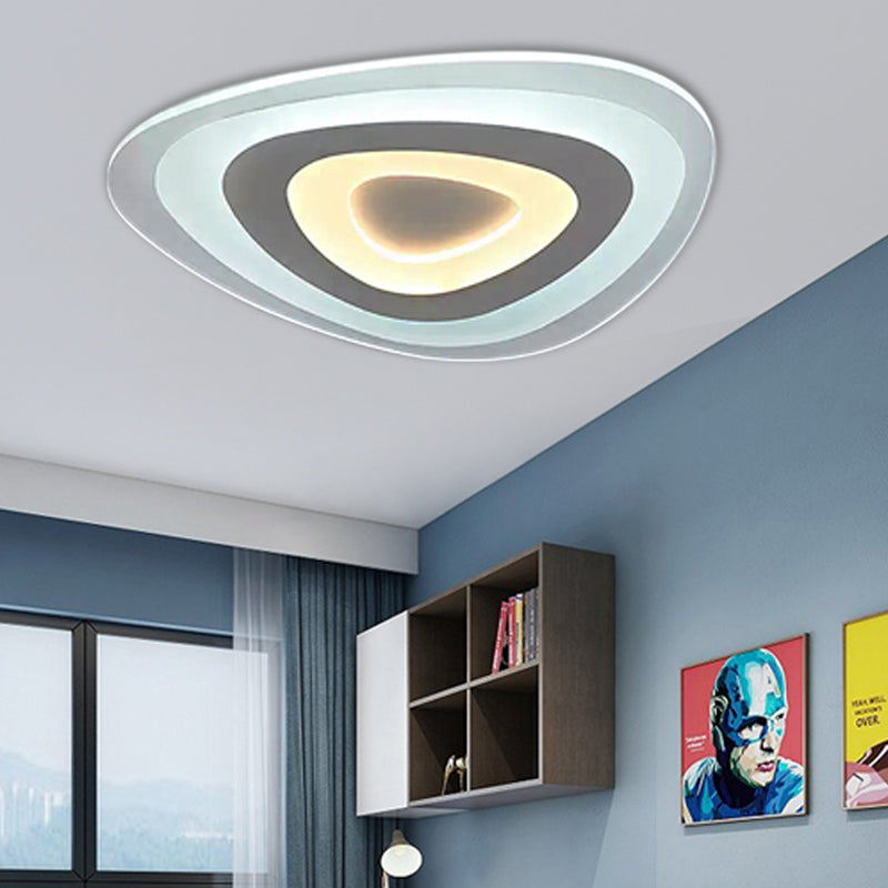 Acrylic Triangle LED Ceiling Mount Light Dining Room Modern Ceiling Fixture in White Clearhalo 'Ceiling Lights' 'Close To Ceiling Lights' 'Close to ceiling' 'Flush mount' Lighting' 49004