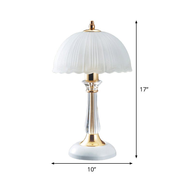 Contemporary Hemisphere Task Lighting White Glass 1 Bulb Living Room Reading Lamp Clearhalo 'Lamps' 'Table Lamps' Lighting' 493315