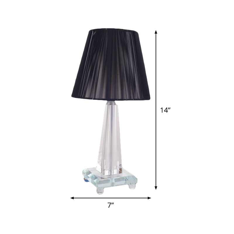 Contemporary 1 Head Table Light Black Wide Flare Small Desk Lamp with Fabric Shade Clearhalo 'Lamps' 'Table Lamps' Lighting' 493401