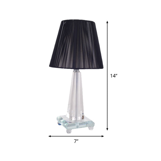 Contemporary 1 Head Table Light Black Wide Flare Small Desk Lamp with Fabric Shade Clearhalo 'Lamps' 'Table Lamps' Lighting' 493401