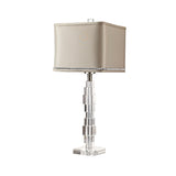 Contemporary 1 Head Desk Light Beige Rectangular Night Table Lamp with Fabric Shade Clearhalo 'Lamps' 'Table Lamps' Lighting' 493473