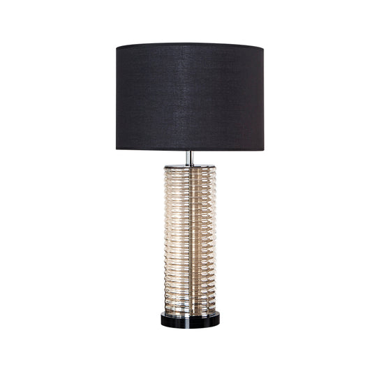 Straight Sided Shade Task Lamp Modernism Fabric 1 Bulb Reading Book Light in Black Clearhalo 'Lamps' 'Table Lamps' Lighting' 493533