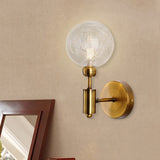 1/2 Lights Orb Wall Light Fixture Vintage Clear Glass Shade Wall Sconce Lighting in Black/Gold Clearhalo 'Cast Iron' 'Glass' 'Industrial' 'Modern wall lights' 'Modern' 'Tiffany' 'Traditional wall lights' 'Vanity Lights' 'Wall Lights' Lighting' 493900