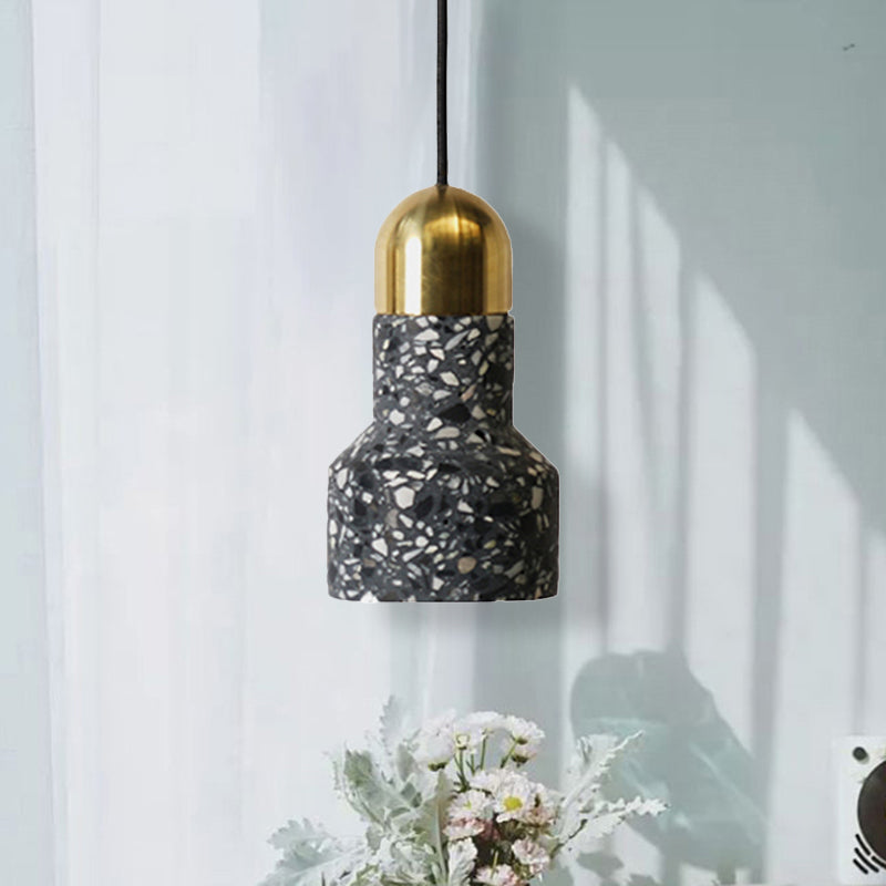 Bell Pendant Lighting in Nordic Style Concrete 1 Light Black/White/Pink Hanging Ceiling Light Clearhalo 'Ceiling Lights' 'Modern Pendants' 'Modern' 'Pendant Lights' 'Pendants' Lighting' 494092