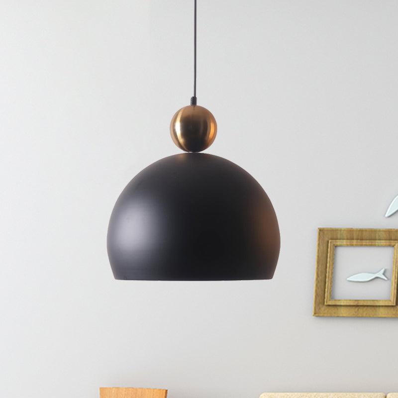 1 Head Living Room Hanging Pendant Lamp with Dome Metal Shade Modernist Style Black Suspension Light Clearhalo 'Ceiling Lights' 'Modern Pendants' 'Modern' 'Pendant Lights' 'Pendants' Lighting' 494096