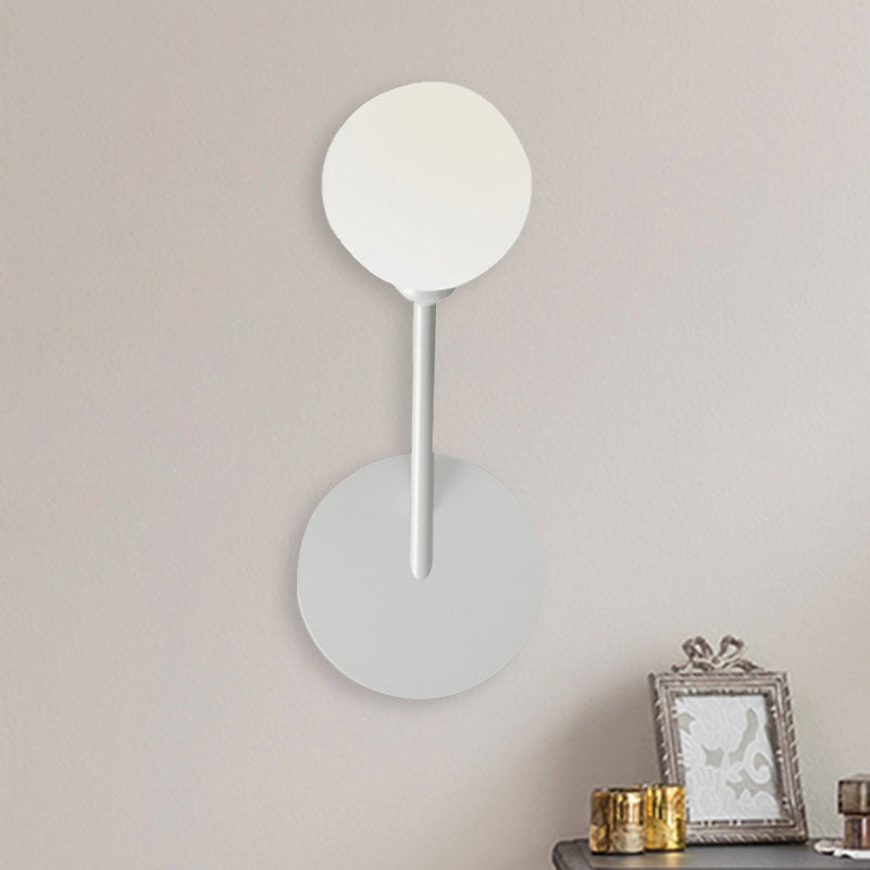 Frosted Glass Ball Shade Wall Sconce Light Minimalist 1 Head Wall Lamp in White Finish for Bedroom Clearhalo 'Cast Iron' 'Glass' 'Industrial' 'Modern wall lights' 'Modern' 'Tiffany' 'Traditional wall lights' 'Wall Lamps & Sconces' 'Wall Lights' Lighting' 494114