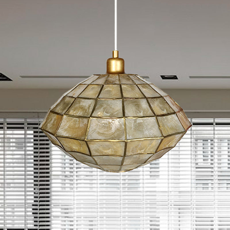 Gold Oval/Globe Ceiling Pendant Light Modernism 1 Light Shell Hanging Lamp Kit for Living Room Clearhalo 'Ceiling Lights' 'Modern Pendants' 'Modern' 'Pendant Lights' 'Pendants' Lighting' 494127