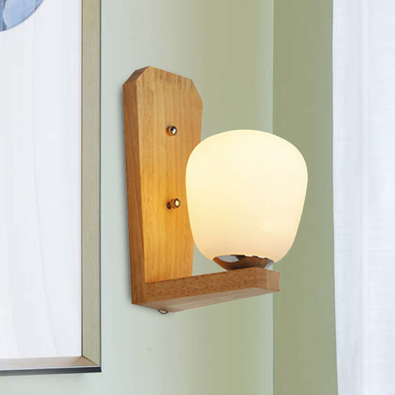 1 Light Ball Shape Wall Light Japanese Milk Glass Sconce Lamp in White for Hotel Dining Room Clearhalo 'Modern wall lights' 'Modern' 'Wall Lamps & Sconces' 'Wall Lights' Lighting' 494174