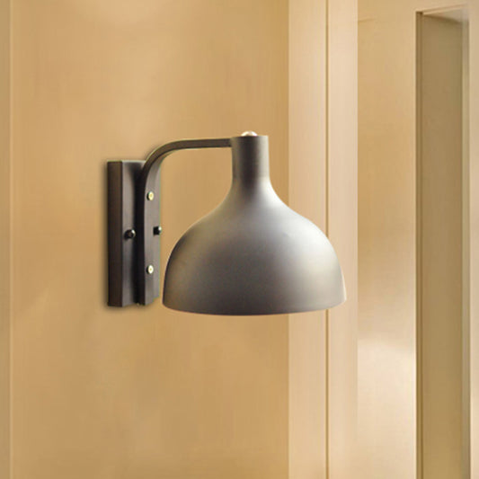 Contemporary Domed Wall Light Metal Single Light Sconce Lamp for Front Door Hallway Clearhalo 'Cast Iron' 'Glass' 'Industrial' 'Modern wall lights' 'Modern' 'Tiffany' 'Traditional wall lights' 'Wall Lamps & Sconces' 'Wall Lights' Lighting' 494180