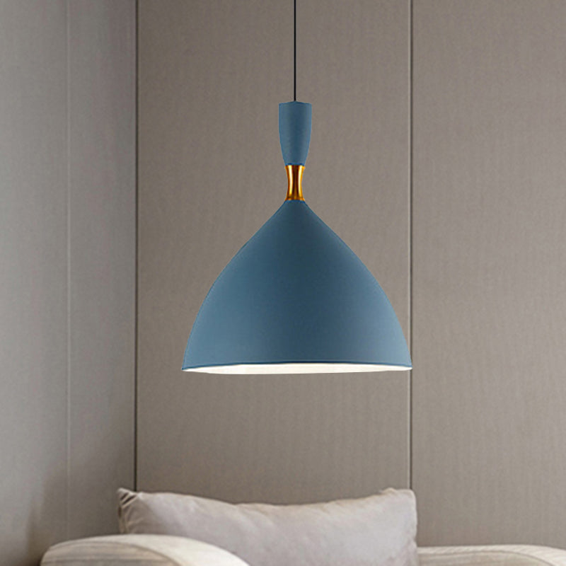 Restaurant Cloth Shop Funnel Pendant Lighting Aluminum 1 Head Macaron Loft Suspension Light Clearhalo 'Ceiling Lights' 'Modern Pendants' 'Modern' 'Pendant Lights' 'Pendants' Lighting' 494257