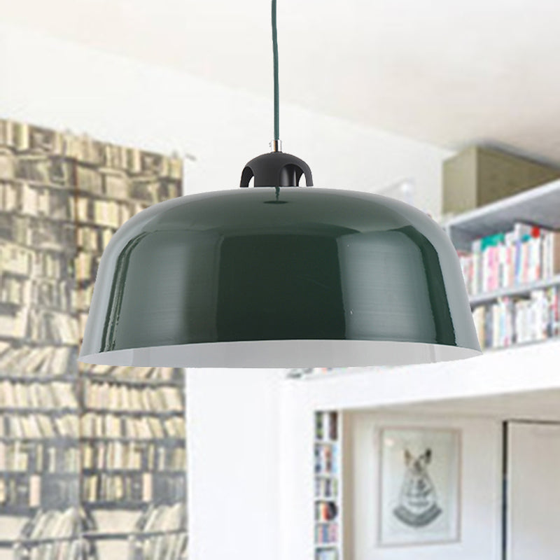 Macaron Barn Shape Hanging Pendant Light 1 Light Metal Ceiling Lamp in Blue/Green/Yellow/Pink for Nursing Room Bathroom Clearhalo 'Ceiling Lights' 'Modern Pendants' 'Modern' 'Pendant Lights' 'Pendants' Lighting' 494261