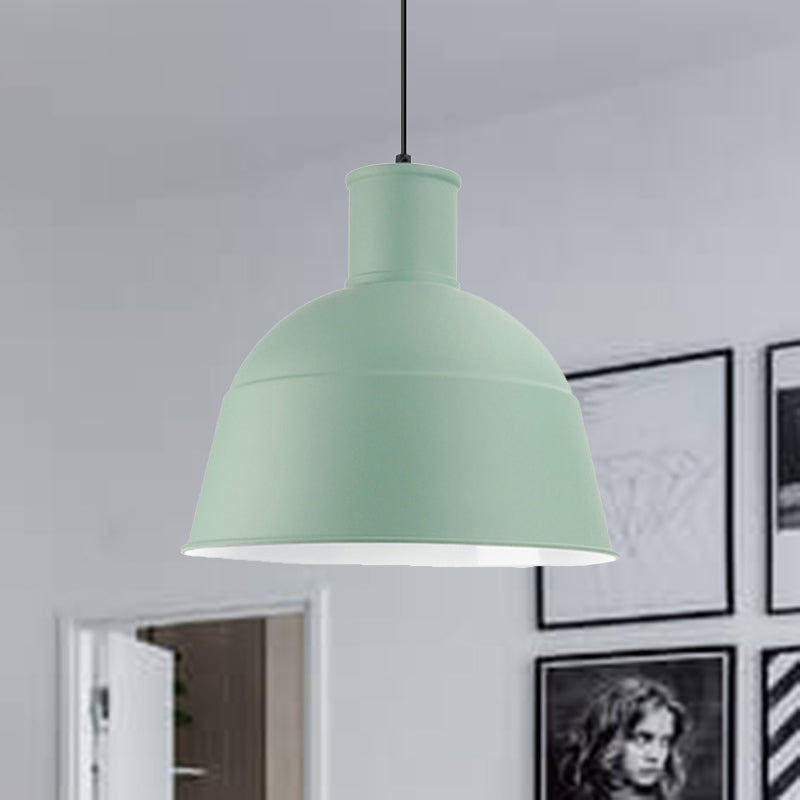 Dining Room Kindergarten Bowl Pendant Light Aluminum One-Light Macaron Loft Hanging Lamp Clearhalo 'Ceiling Lights' 'Modern Pendants' 'Modern' 'Pendant Lights' 'Pendants' Lighting' 494274