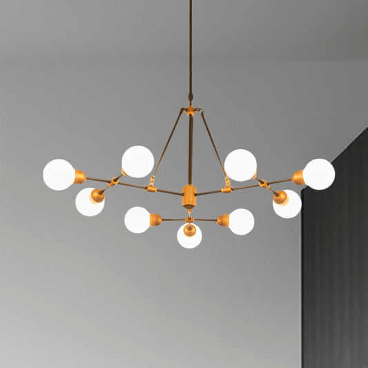 Modo Living Room Chandelier Opal Glass Multi-Head Modern Stylish Pendant Light in Brass Clearhalo 'Ceiling Lights' 'Chandeliers' 'Modern Chandeliers' 'Modern' Lighting' 494316