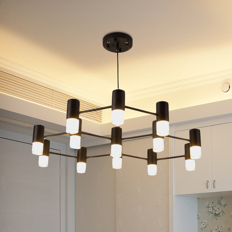 Modern Black Finish Hanging Light Honeycomb Metal Chandelier for Restaurant Cottage Clearhalo 'Ceiling Lights' 'Chandeliers' 'Modern Chandeliers' 'Modern' Lighting' 494340