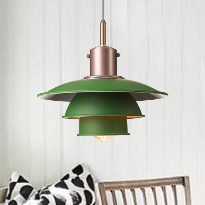 Layered Hanging Light Fixture Nordic Style Metallic 1 Head Living Room Pendant Lamp in Black/Silver Clearhalo 'Ceiling Lights' 'Modern Pendants' 'Modern' 'Pendant Lights' 'Pendants' Lighting' 494443