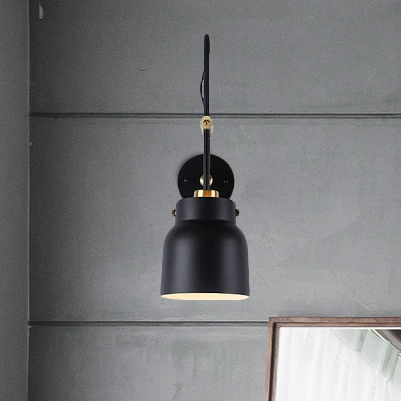 1 Light Cup Shade Wall Light Modern Metal Sconce Light with Long Arm for Library Bookstore Black Clearhalo 'Cast Iron' 'Glass' 'Industrial' 'Modern wall lights' 'Modern' 'Tiffany' 'Traditional wall lights' 'Wall Lamps & Sconces' 'Wall Lights' Lighting' 494464