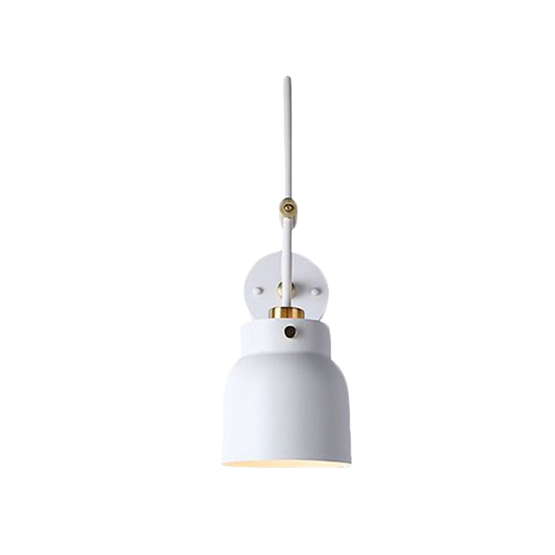 1 Light Cup Shade Wall Light Modern Metal Sconce Light with Long Arm for Library Bookstore Clearhalo 'Cast Iron' 'Glass' 'Industrial' 'Modern wall lights' 'Modern' 'Tiffany' 'Traditional wall lights' 'Wall Lamps & Sconces' 'Wall Lights' Lighting' 494470