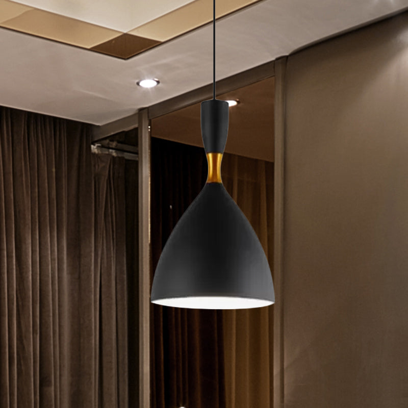 Aluminum Funnel Shape Suspension Light Study Room Cafe 6.5/10 Inch Wide 1 Light Contemporary Pendant Lamp Clearhalo 'Ceiling Lights' 'Modern Pendants' 'Modern' 'Pendant Lights' 'Pendants' Lighting' 494474