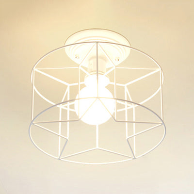 Wire Frame Ceiling Mount Light Living Room Contemporary Ceiling Fixture in White White C Clearhalo 'Ceiling Lights' 'Close To Ceiling Lights' 'Close to ceiling' 'Semi-flushmount' Lighting' 49545