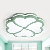 Nordic Heart Petal Ceiling Light Acrylic Green LED Flush Mount Light for Foyer Bedroom Green Clearhalo 'Ceiling Lights' 'Close To Ceiling Lights' 'Close to ceiling' 'Flush mount' Lighting' 49660