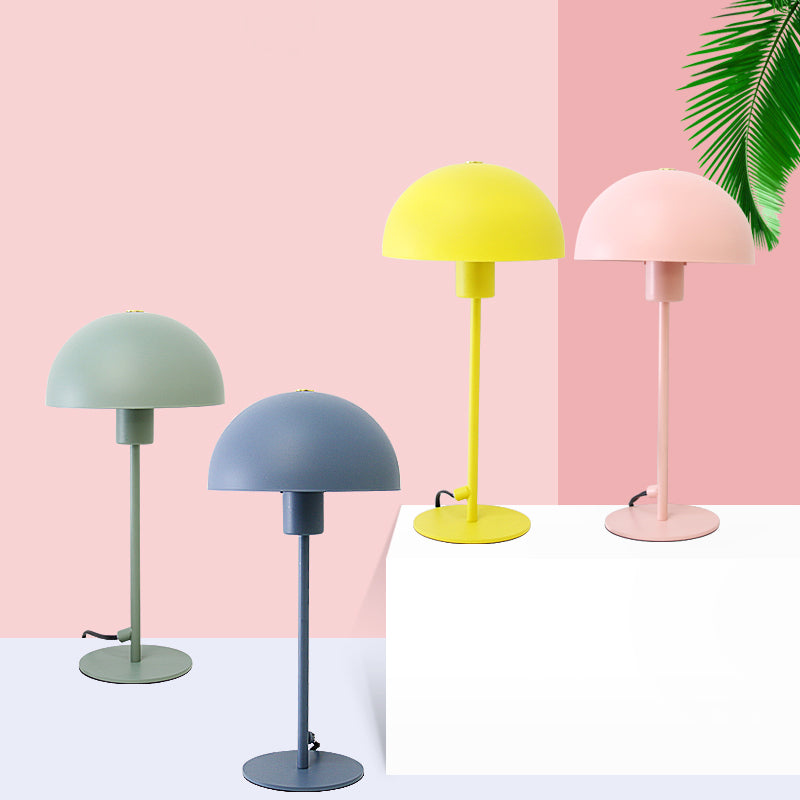 Macaron Simple Umbrella Desk Light 1 Head Metal LED Desk Lamp for Child Bedroom Clearhalo 'Lamps' 'Table Lamps' Lighting' 49679