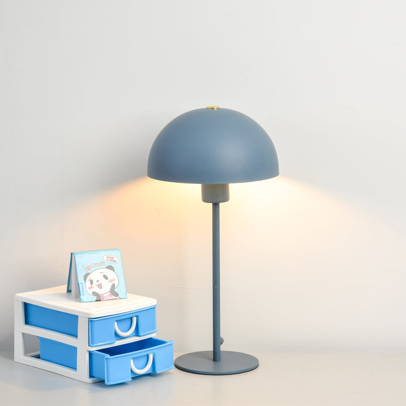 Macaron Simple Umbrella Desk Light 1 Head Metal LED Desk Lamp for Child Bedroom Blue Clearhalo 'Lamps' 'Table Lamps' Lighting' 49680