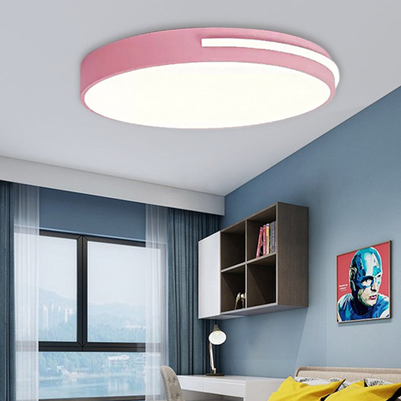 Acrylic Slim Round Flush Mount Light Kid Bedroom Nordic Stylish Ceiling Lamp Pink Clearhalo 'Ceiling Lights' 'Close To Ceiling Lights' 'Close to ceiling' 'Flush mount' Lighting' 49908