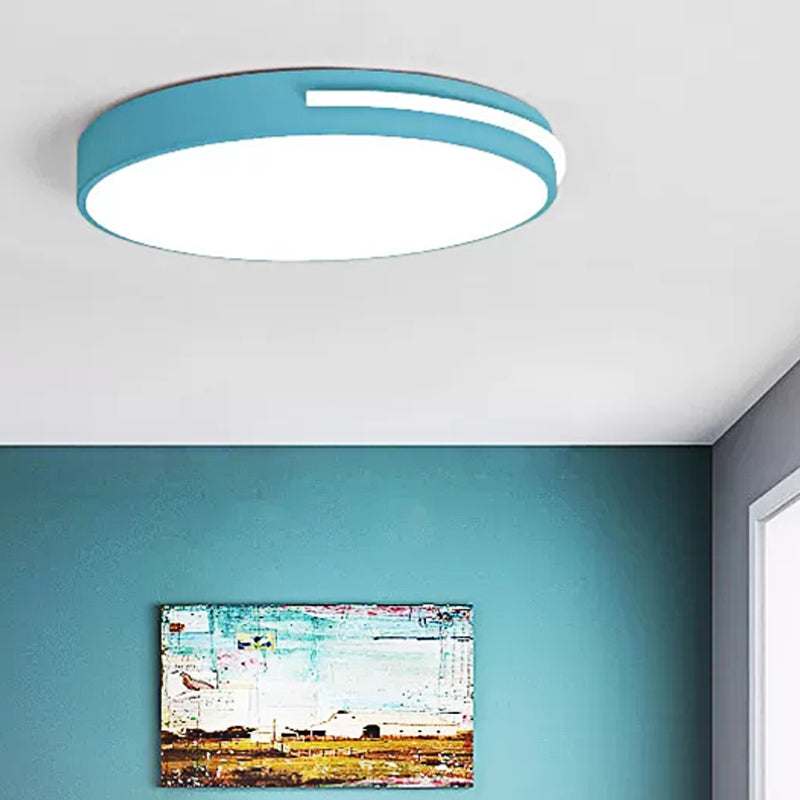 Acrylic Slim Round Flush Mount Light Kid Bedroom Nordic Stylish Ceiling Lamp Blue Clearhalo 'Ceiling Lights' 'Close To Ceiling Lights' 'Close to ceiling' 'Flush mount' Lighting' 49915