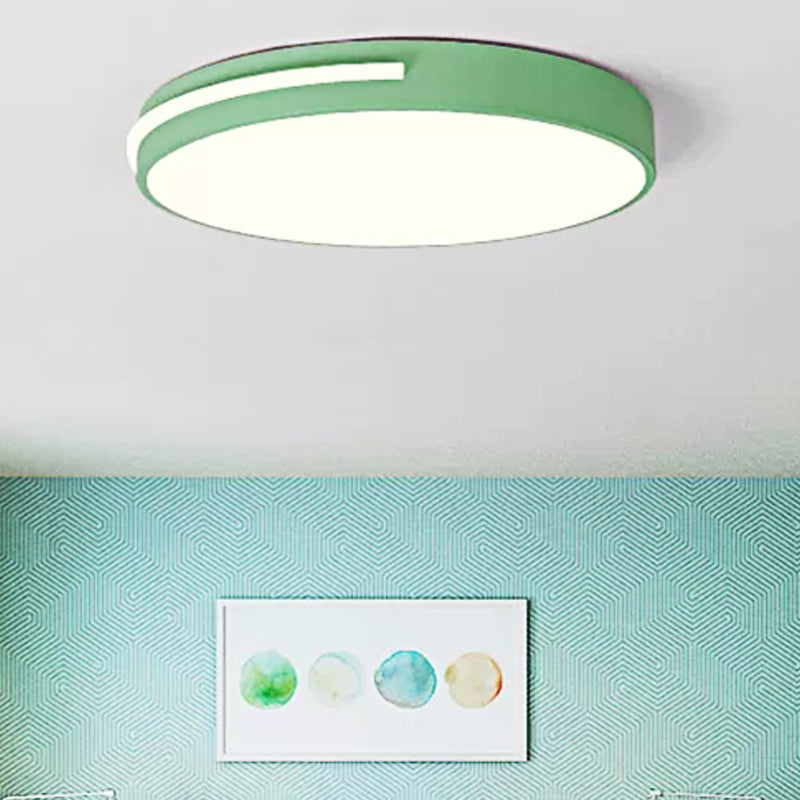 Acrylic Slim Round Flush Mount Light Kid Bedroom Nordic Stylish Ceiling Lamp Green Clearhalo 'Ceiling Lights' 'Close To Ceiling Lights' 'Close to ceiling' 'Flush mount' Lighting' 49918