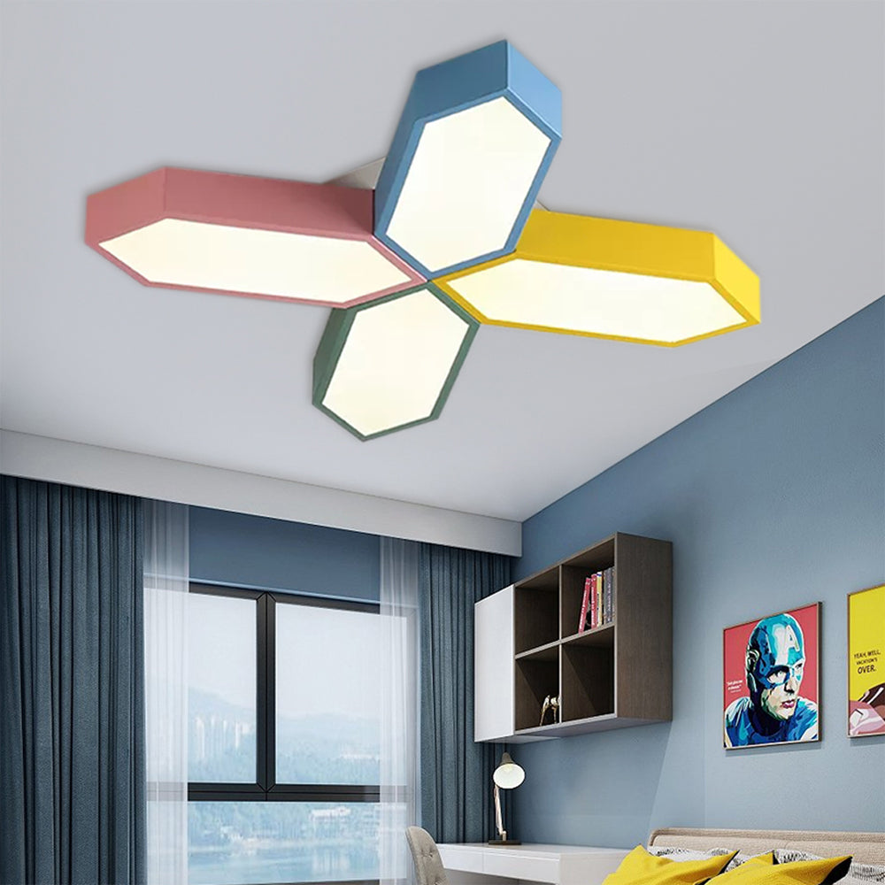 Cross Shape Study Room Ceiling Lamp Acrylic Nordic Style LED Flush Mount Light for Kindergarten Clearhalo 'Ceiling Lights' 'Close To Ceiling Lights' 'Close to ceiling' 'Flush mount' Lighting' 50257