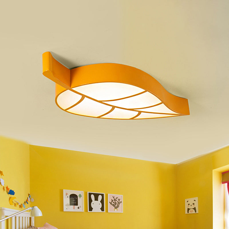 Kindergarten Classroom Leaf Ceiling Mount Light Acrylic Cartoon LED Ceiling Lamp Yellow Clearhalo 'Ceiling Lights' 'Close To Ceiling Lights' 'Close to ceiling' 'Flush mount' Lighting' 50330