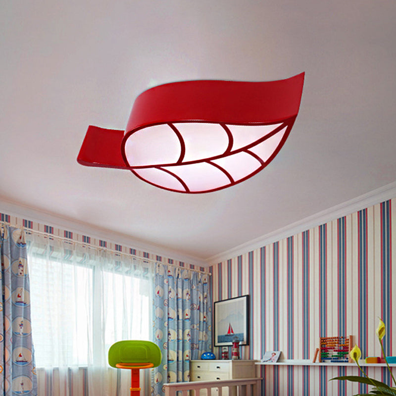 Kindergarten Classroom Leaf Ceiling Mount Light Acrylic Cartoon LED Ceiling Lamp Red Clearhalo 'Ceiling Lights' 'Close To Ceiling Lights' 'Close to ceiling' 'Flush mount' Lighting' 50334