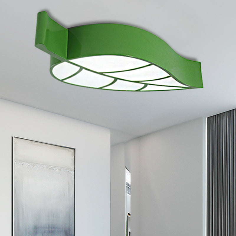 Kindergarten Classroom Leaf Ceiling Mount Light Acrylic Cartoon LED Ceiling Lamp Green Clearhalo 'Ceiling Lights' 'Close To Ceiling Lights' 'Close to ceiling' 'Flush mount' Lighting' 50337