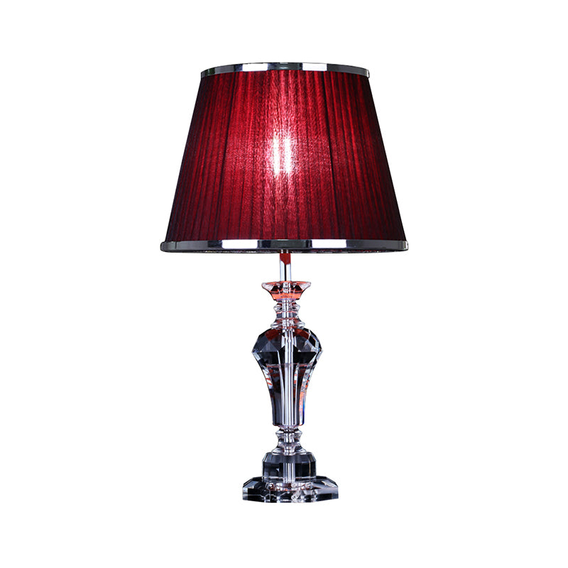 Urn-Shaped Table Light Contemporary Faceted Crystal 23"/25" Long 1 Head Red Small Desk Lamp Clearhalo 'Lamps' 'Table Lamps' Lighting' 503846