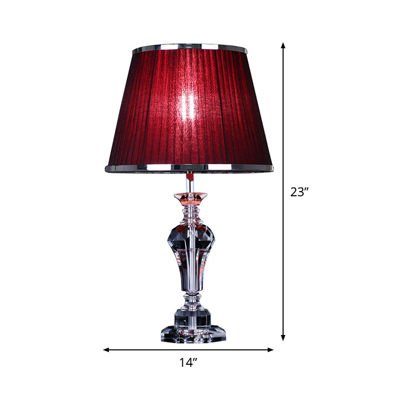 Urn-Shaped Table Light Contemporary Faceted Crystal 23"/25" Long 1 Head Red Small Desk Lamp Clearhalo 'Lamps' 'Table Lamps' Lighting' 503847